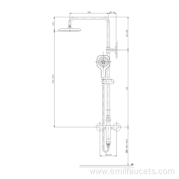 Bath rain waterfall Shower head Extension Arm